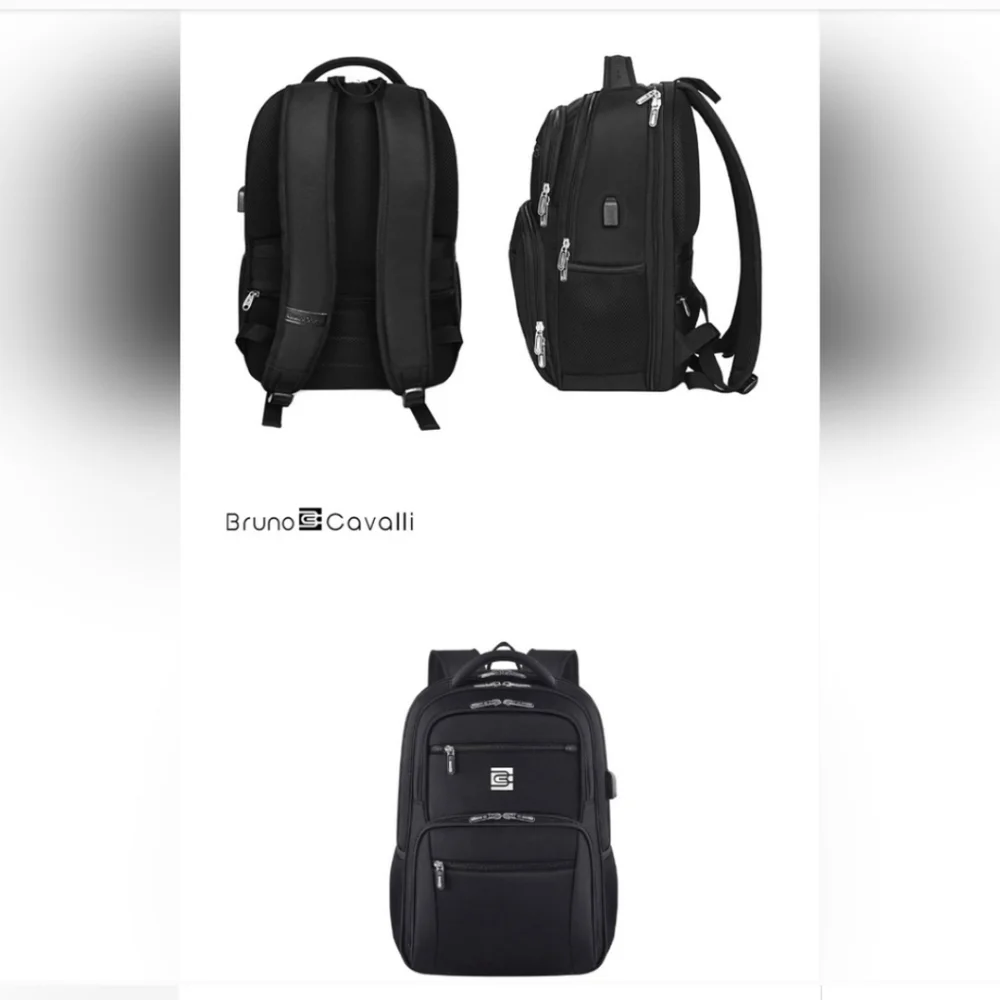 NEW Bruno Cavalli USB CHARGE PORT for cell, RFID. Laptop Bag Computer Backpack